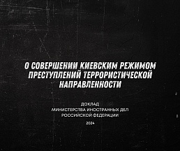 Доклад МИД России: О совершении киевским режимом преступлений террористической направленности